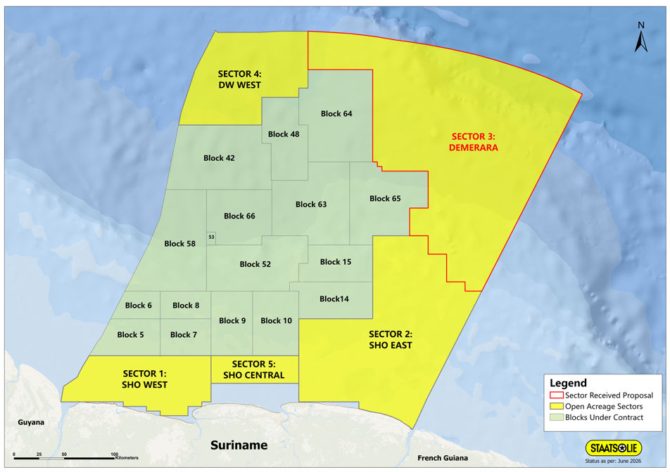Announcement Open-Door Offering: Proposals received in Sector 3: DEMERARA